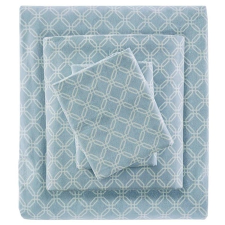 Imageware Systems Cozy Flannel Sheet Set, Blue Geo - Twin Extra Large TN20-0246